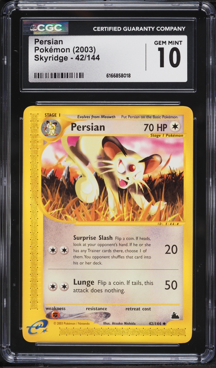 2003 Pokemon Skyridge Persian #42 CGC 10 GEM MINT