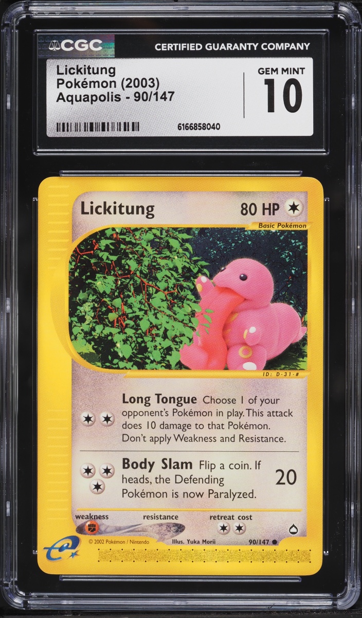 2003 Pokemon Aquapolis Lickitung #90 CGC 10 GEM MINT