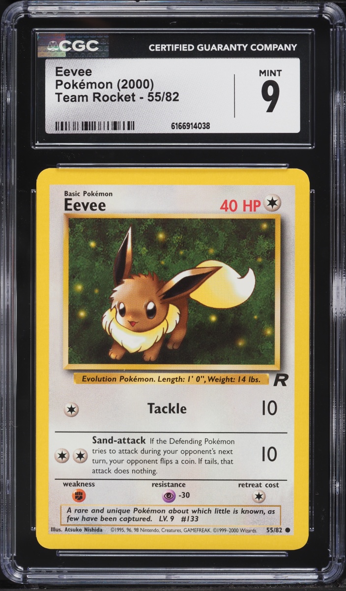 2000 Pokemon Team Rocket Eevee #55 CGC 9 MINT