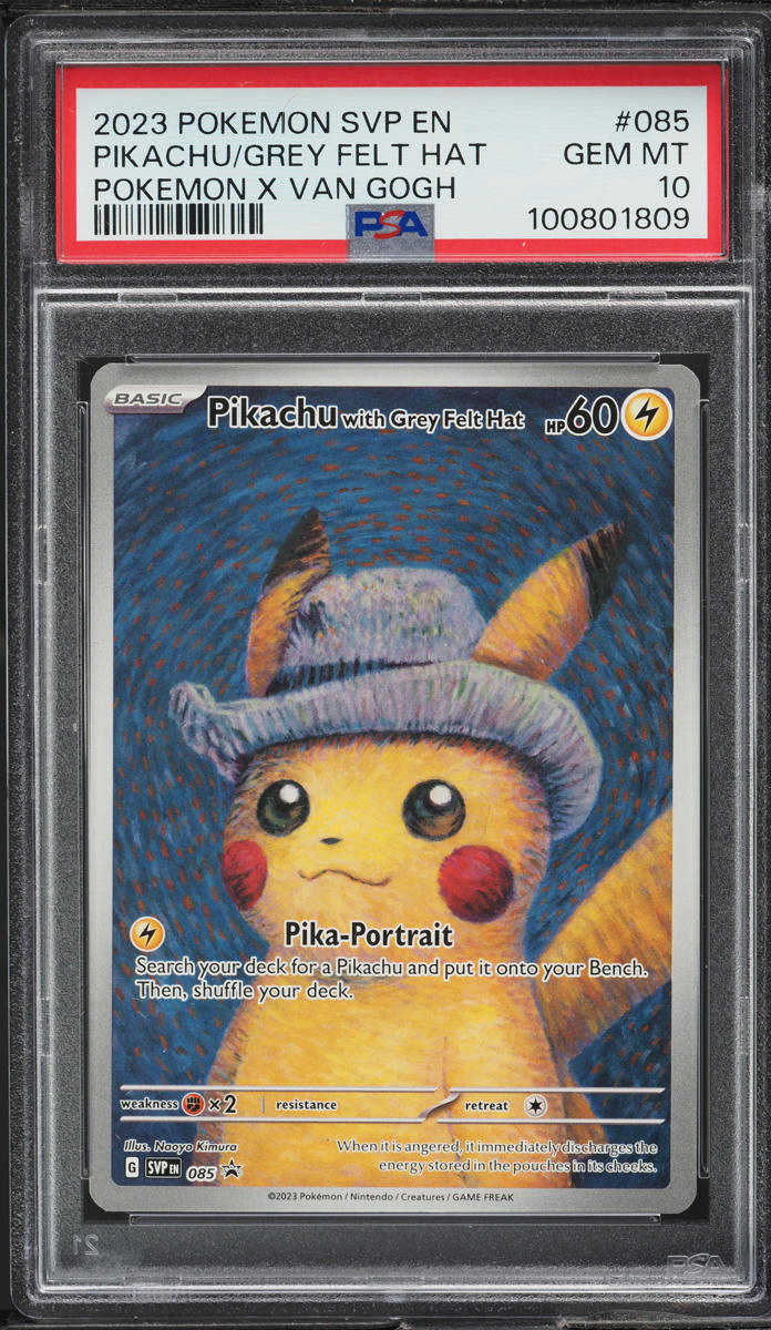 2023 Pokemon Scarlet & Violet Promo Van Gogh Pikachu With Grey Felt Hat #85 PSA 10 GEM MINT