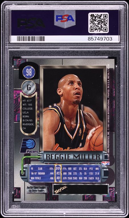 1997 Metal Universe Reggie Miller #98 PSA 9 MINT