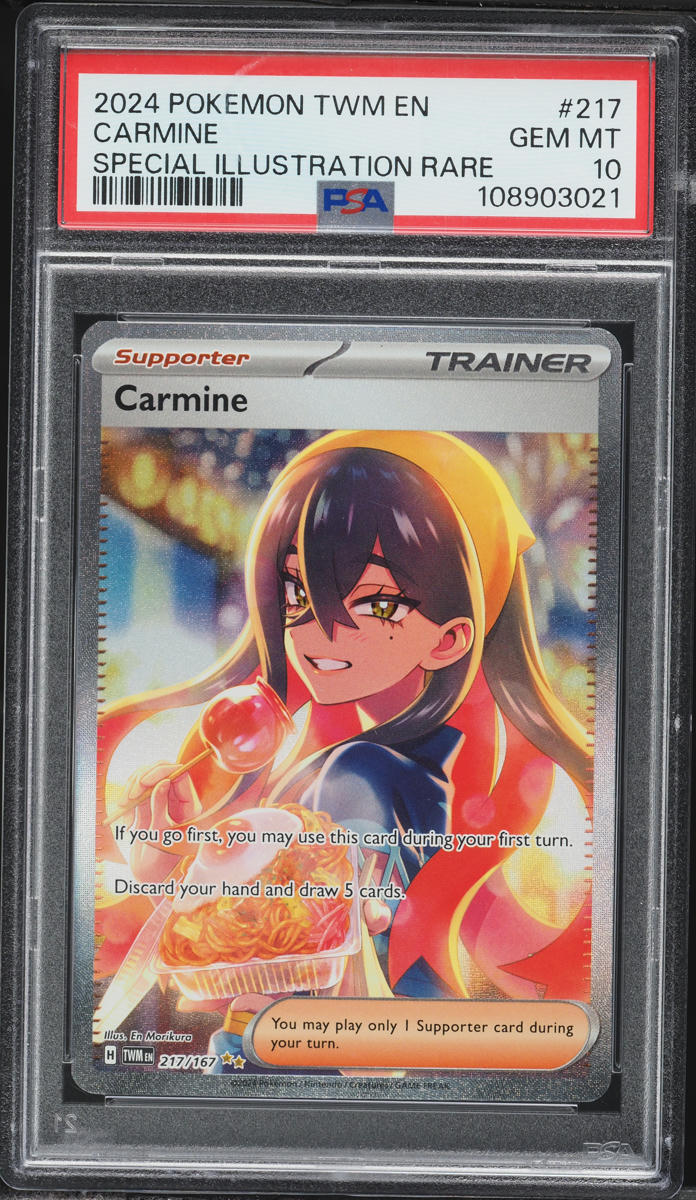 2024 Pokemon Scarlet & Violet Twilight Masquerade SIR Carmine #217 PSA 10 GEM MINT