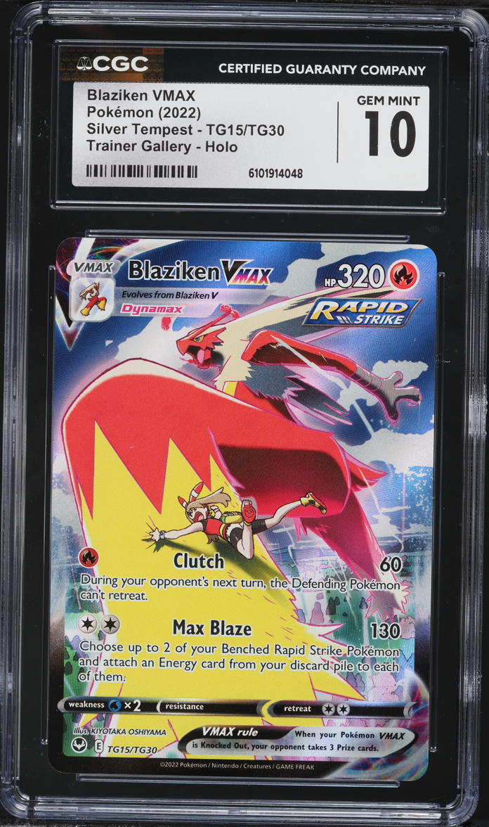 2022 Pokemon Sword & Shield Silver Tempest CHR Blaziken VMAX #TG15 CGC 10 GEM MINT