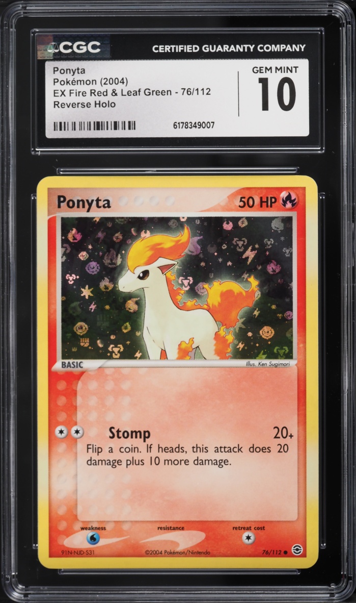 2004 Pokemon EX Fire Red & Leaf Green Reverse Holo Ponyta #76 CGC 10 GEM MINT