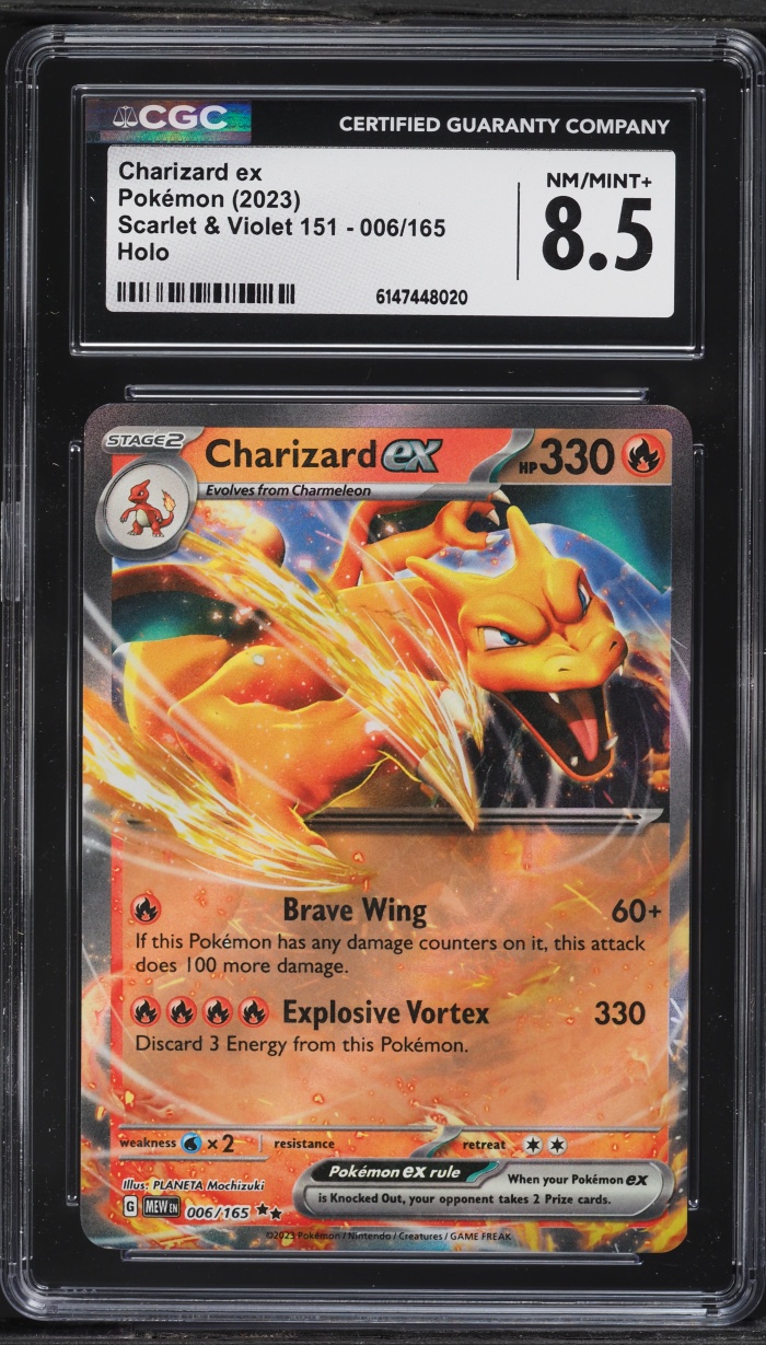 2023 Pokemon Scarlet & Violet 151 Holo Charizard EX #6 CGC 8.5 NM-MT+