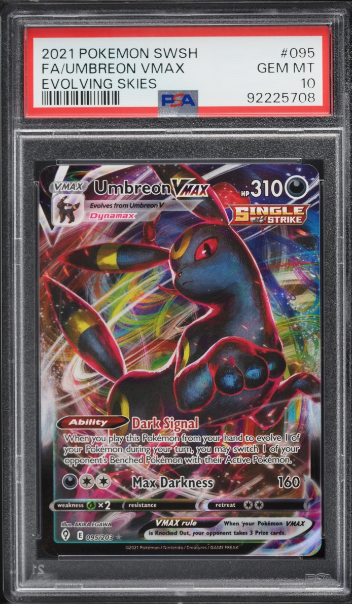 2021 Pokemon Sword & Shield Evolving Skies Full Art Umbreon VMAX #95 PSA 10 GEM MINT