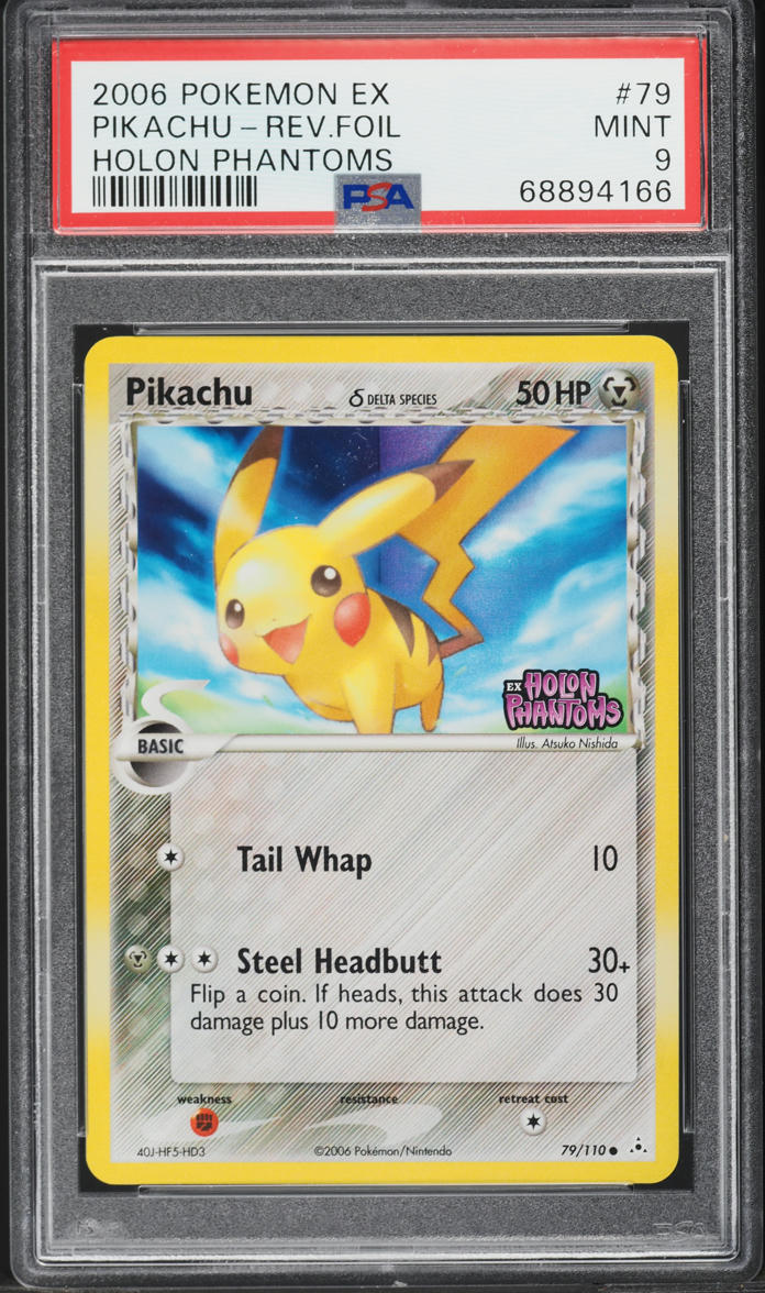2006 Pokemon EX Holon Phantoms Reverse Holo Pikachu #79 PSA 9 MINT