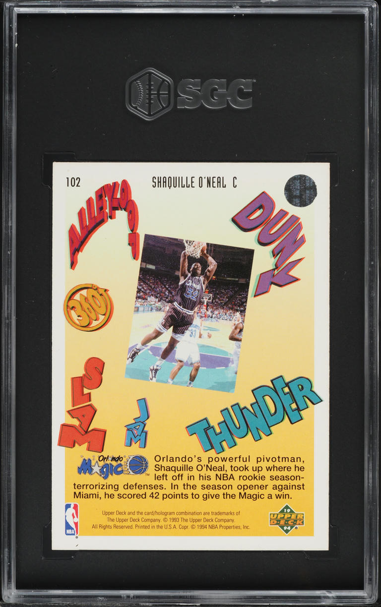 1993 Upper Deck Pro View 3-D Jam Shaquille O'Neal #102 SGC 9.5 MINT+
