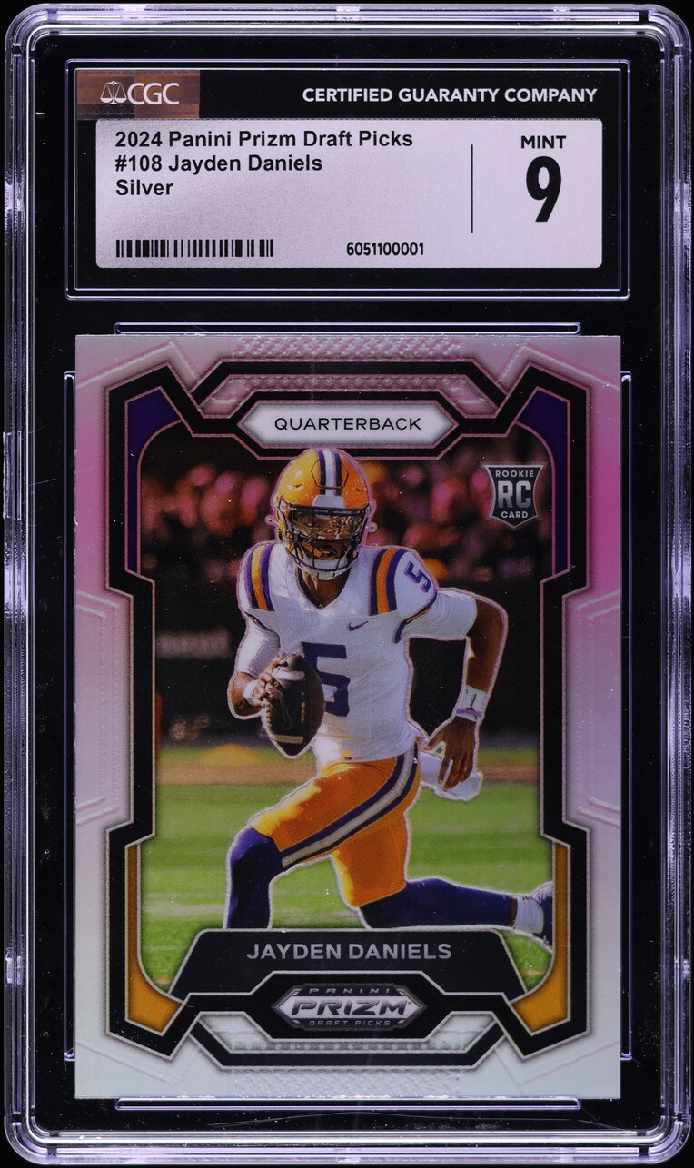 2024 Panini Prizm Draft Picks Silver Jayden Daniels ROOKIE #108 CGC 9 MINT