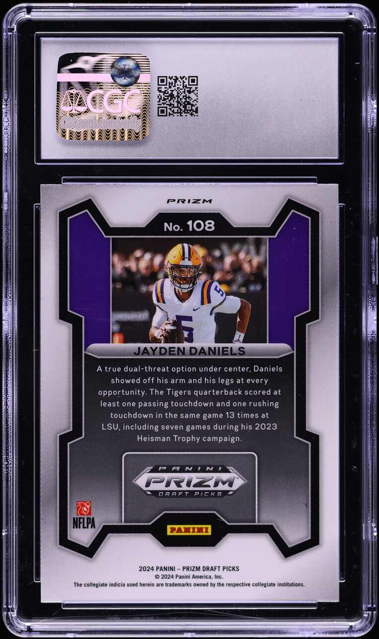 2024 Panini Prizm Draft Picks Silver Jayden Daniels ROOKIE #108 CGC 9 MINT