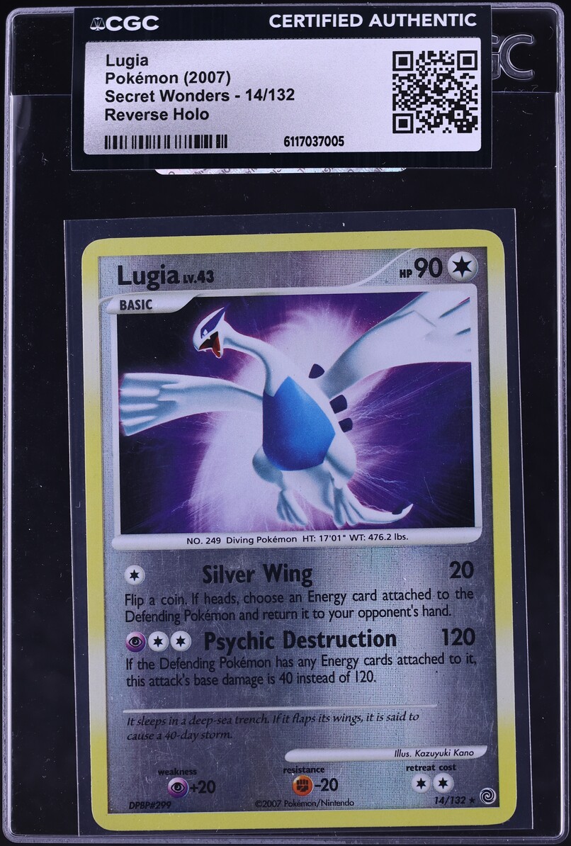 2007 Pokemon Diamond & Pearl Secret Wonders Reverse Holo Lugia #14 CGC AUTH