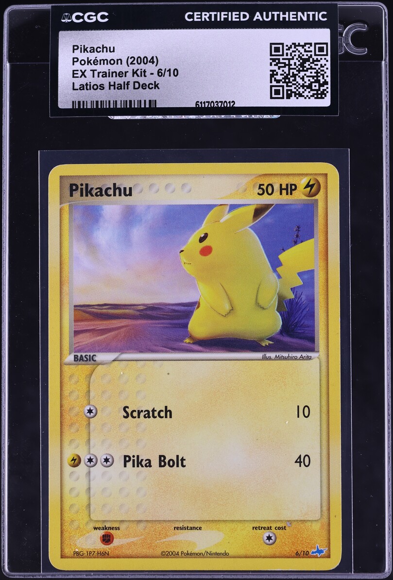 2004 Pokemon EX Trainer Kit Latios Half Deck Pikachu #6 CGC AUTH