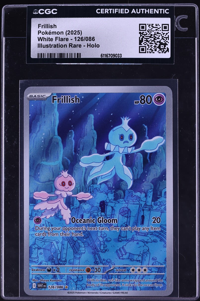 2025 Pokemon Scarlet & Violet White Flare IR Frillish #126 CGC AUTH