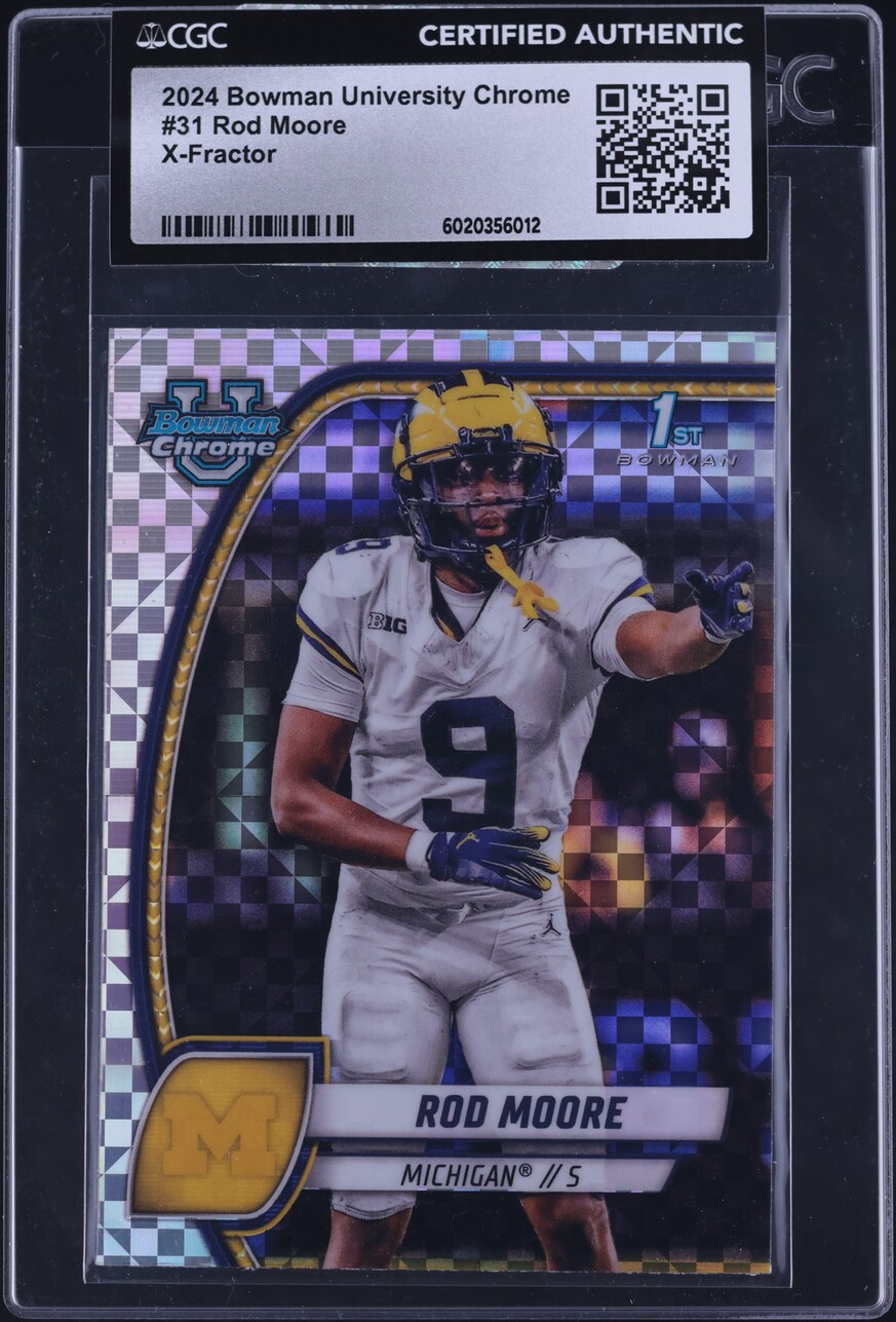 2024 Bowman Chrome University Xfractor Rod Moore ROOKIE #31 CGC AUTH on ...