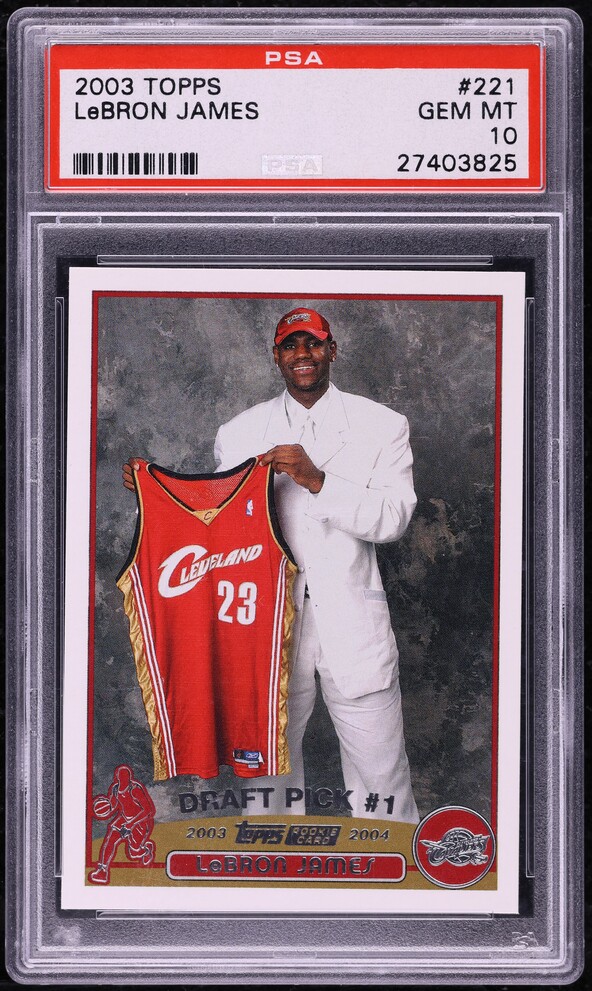 2004 Fleer Authentix Showstoppers LeBron James #4 PSA 8 NM-MT on