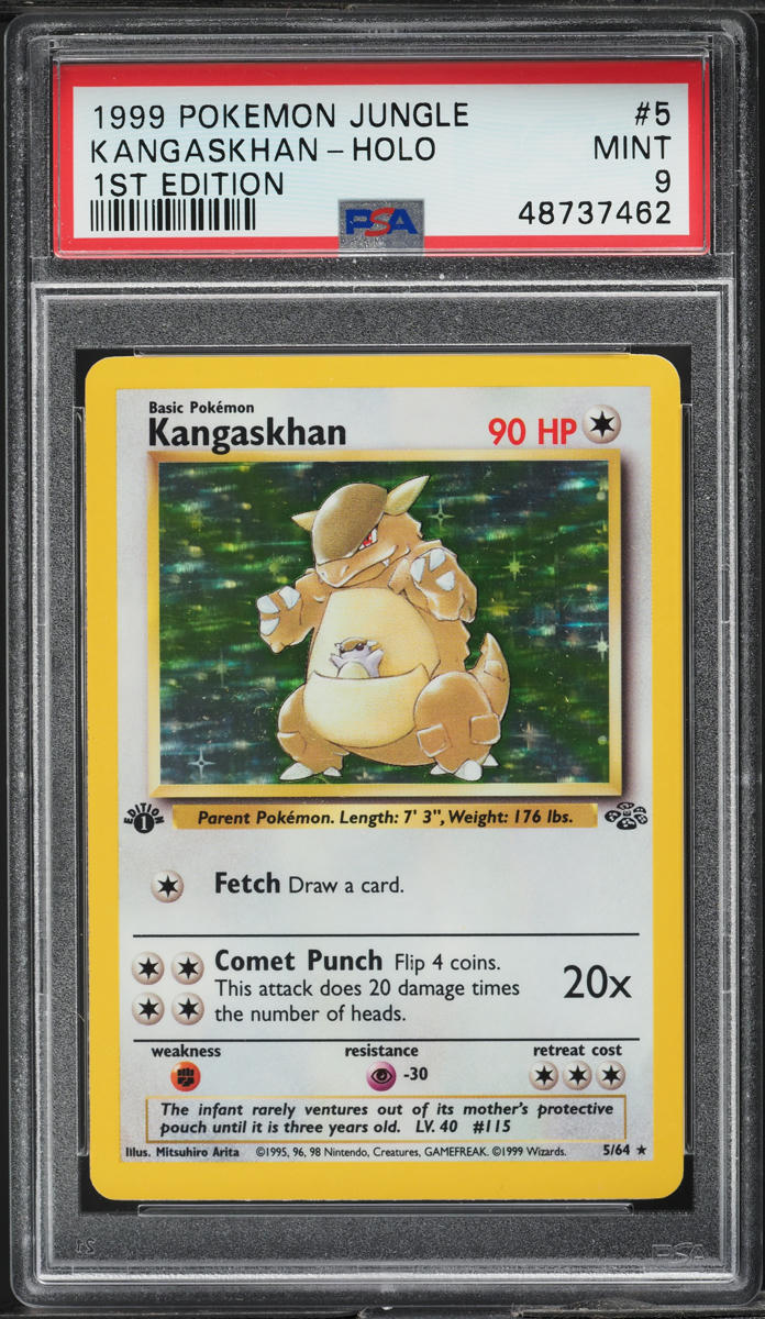 1999 Pokemon Jungle 1st Edition Holo Kangaskhan 5 Psa 9 Mint On