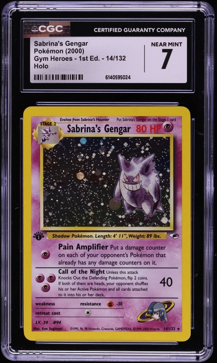 2000 Pokemon Gym Heroes 1st Edition Holo Sabrina's Gengar #14 CGC 7 NRMT