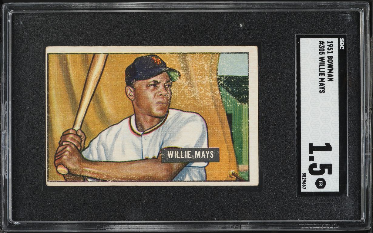 1951 Bowman Willie Mays ROOKIE #305 SGC 1.5 FR
