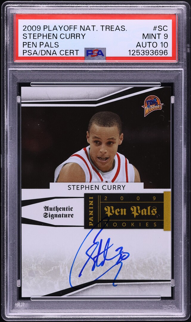 2009 Playoff National Treasures Pen Pals Stephen Curry ROOKIE AUTO DNA 10 /50 #SC PSA 9 MINT