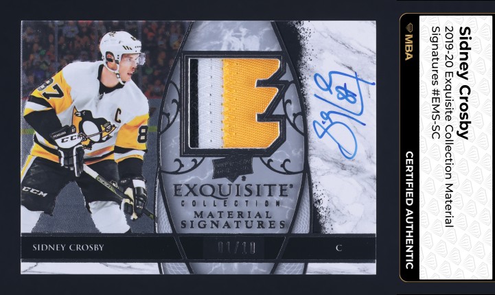 2019 Exquisite Collection Sidney Crosby PATCH AUTO 1/10 #EMS-SC MBA AUTH