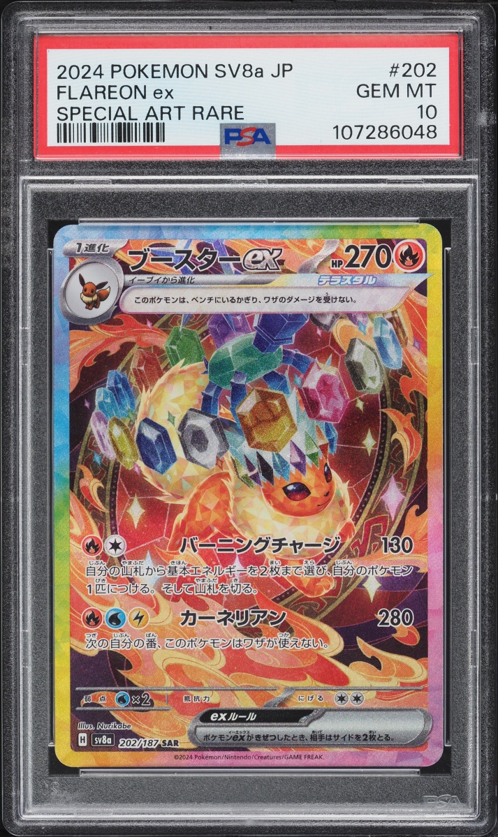 2024 Pokemon Japanese Scarlet & Violet Terastal Fest ex SAR Flareon ex #202 PSA 10 GEM MINT