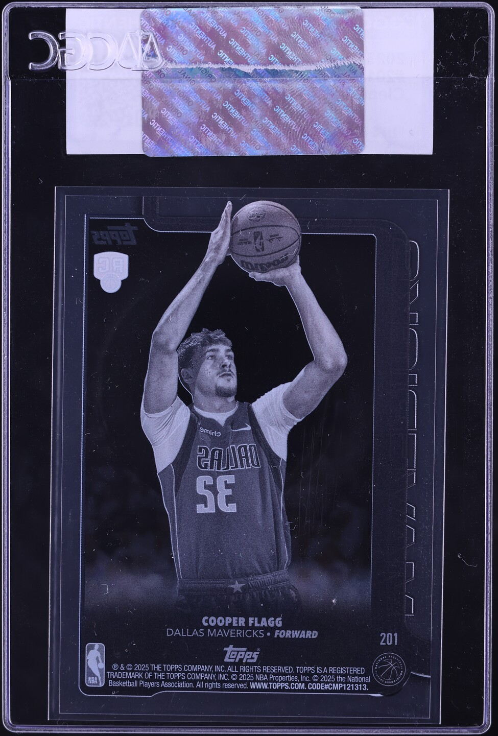 2025 Topps Clear Cooper Flagg ROOKIE /10 #201 CGC AUTH