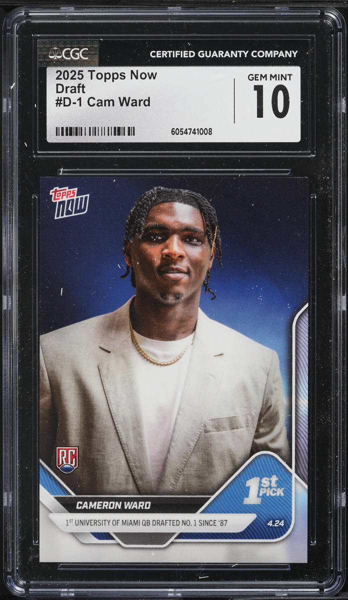 2025 Topps Now Draft Cameron Ward ROOKIE #D-1 CGC 10 GEM MINT