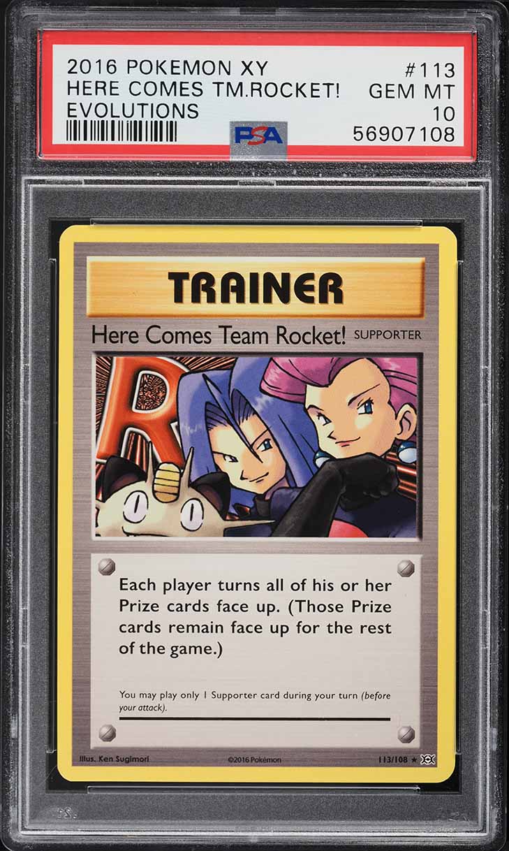 2016 Pokemon XY Evolutions Here Comes Team Rocket! #113 PSA 10 GEM MINT
