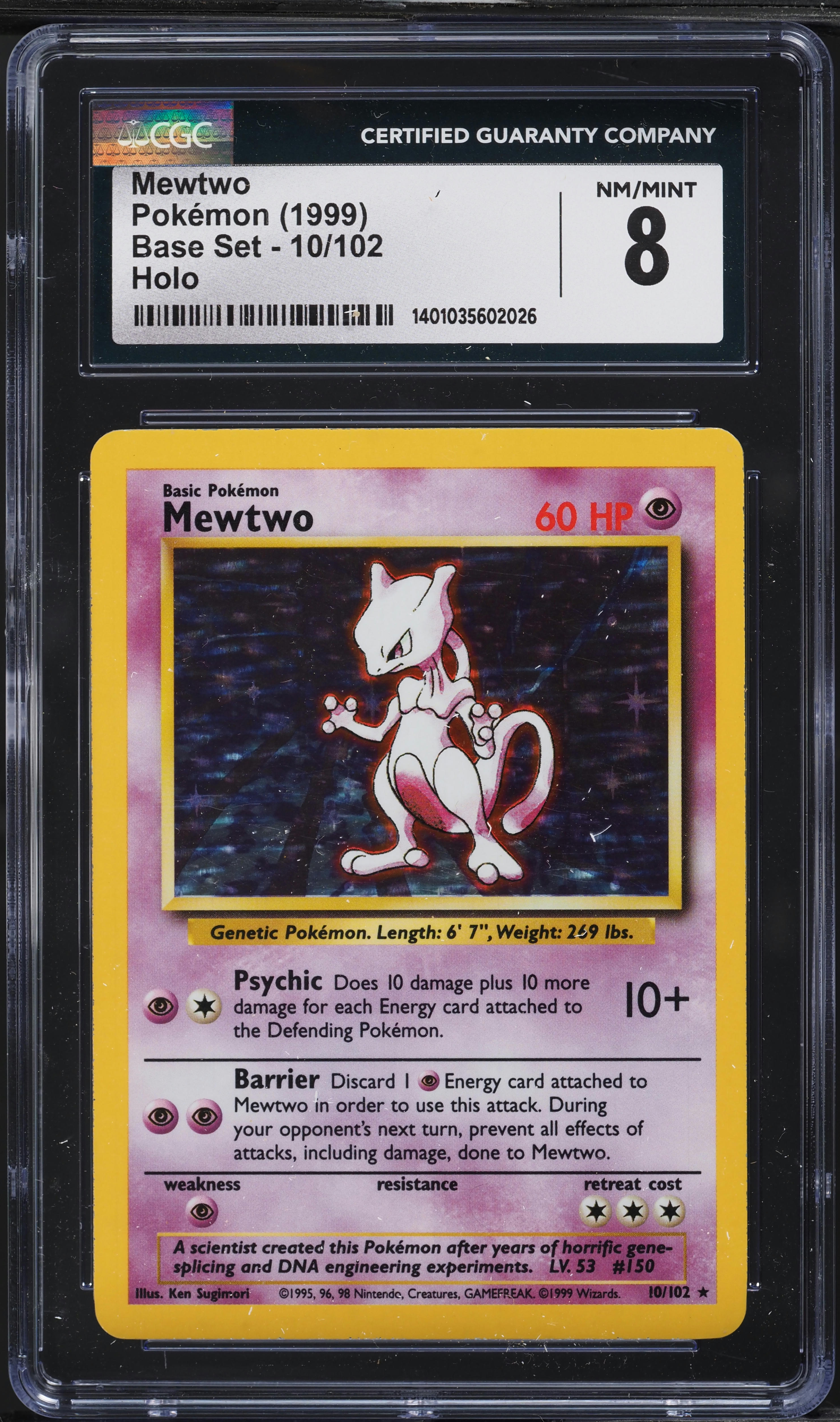 Mewtwo Holo 10/102 - 1999 Pokémon WOTC Pokemon Mewtwo Base Set 10/102 Holo Rare Card | eBay