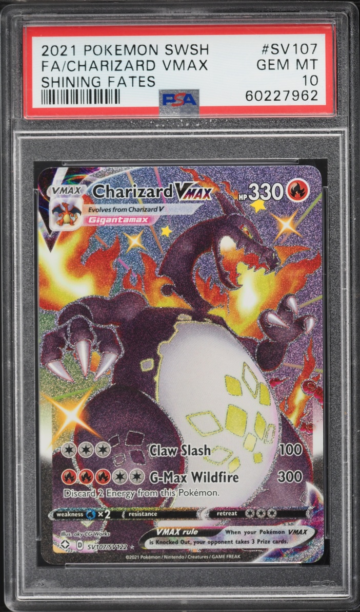 2021 Pokemon SWSH Shining Fates Shiny Vault Full Art Charizard VMAX #SV107 PSA 10 GEM MINT