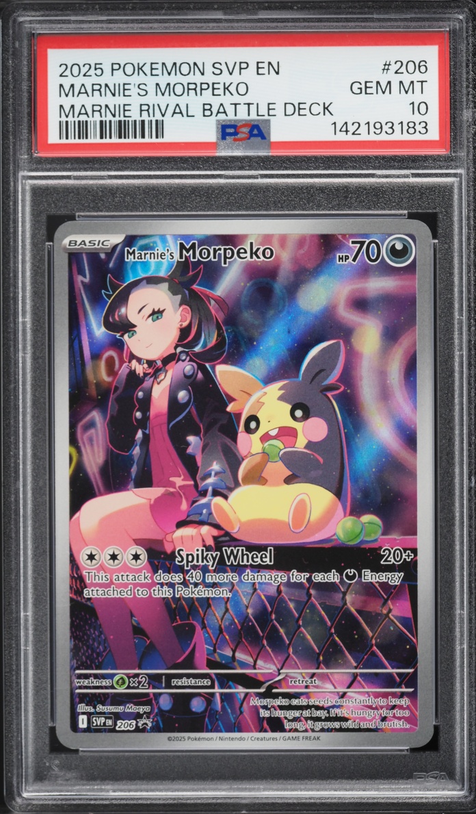 2025 Pokemon Scarlet & Violet Promo Rival Battle Deck Full Art Marnie's Morpeko #206 PSA 10 GEM
