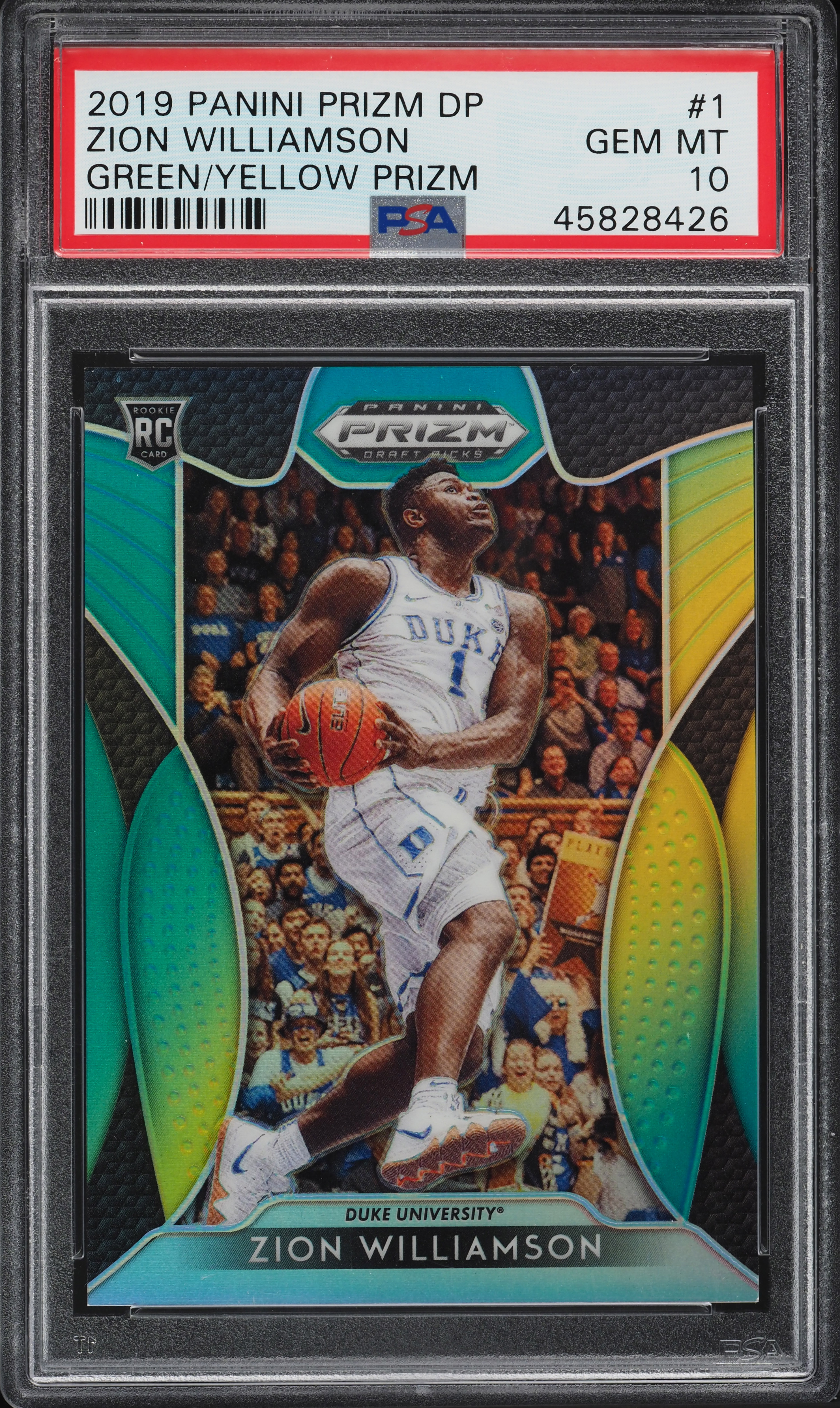 2019 Panini Prizm Draft Green Yellow Zion Williamson ROOKIE