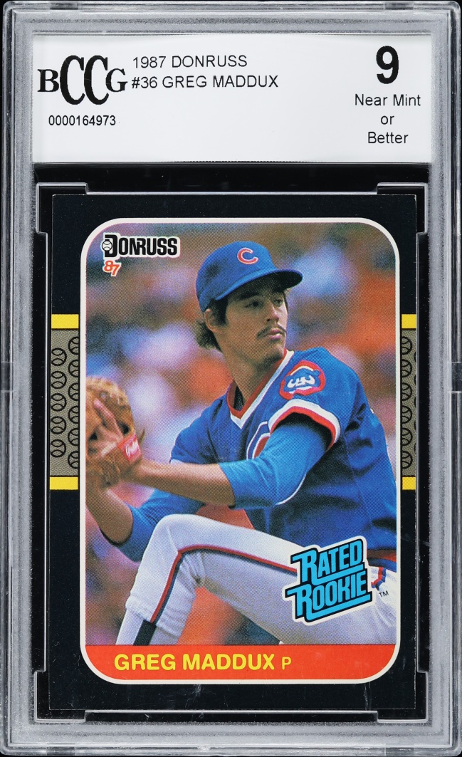 1987 Donruss Greg Maddux ROOKIE #36 BCCG 9 MINT