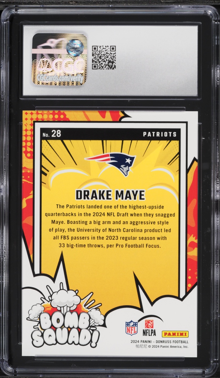 2024 Donruss Bomb Squad! Drake Maye ROOKIE #28 CGC 9.5 MINT+