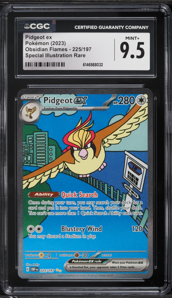 2023 Pokemon Scarlet & Violet Obsidian Flames SIR Pidgeot ex #225 CGC 9.5 MINT+