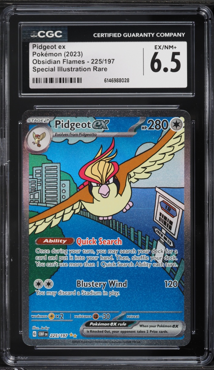 2023 Pokemon Scarlet & Violet Obsidian Flames SIR Pidgeot ex #225 CGC 6.5 EXMT+