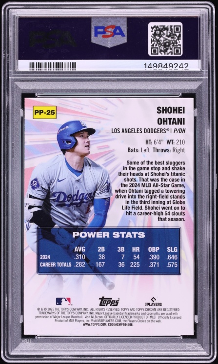 2025 Topps Chrome Power Players Shohei Ohtani #PP-25 PSA 10 GEM MINT