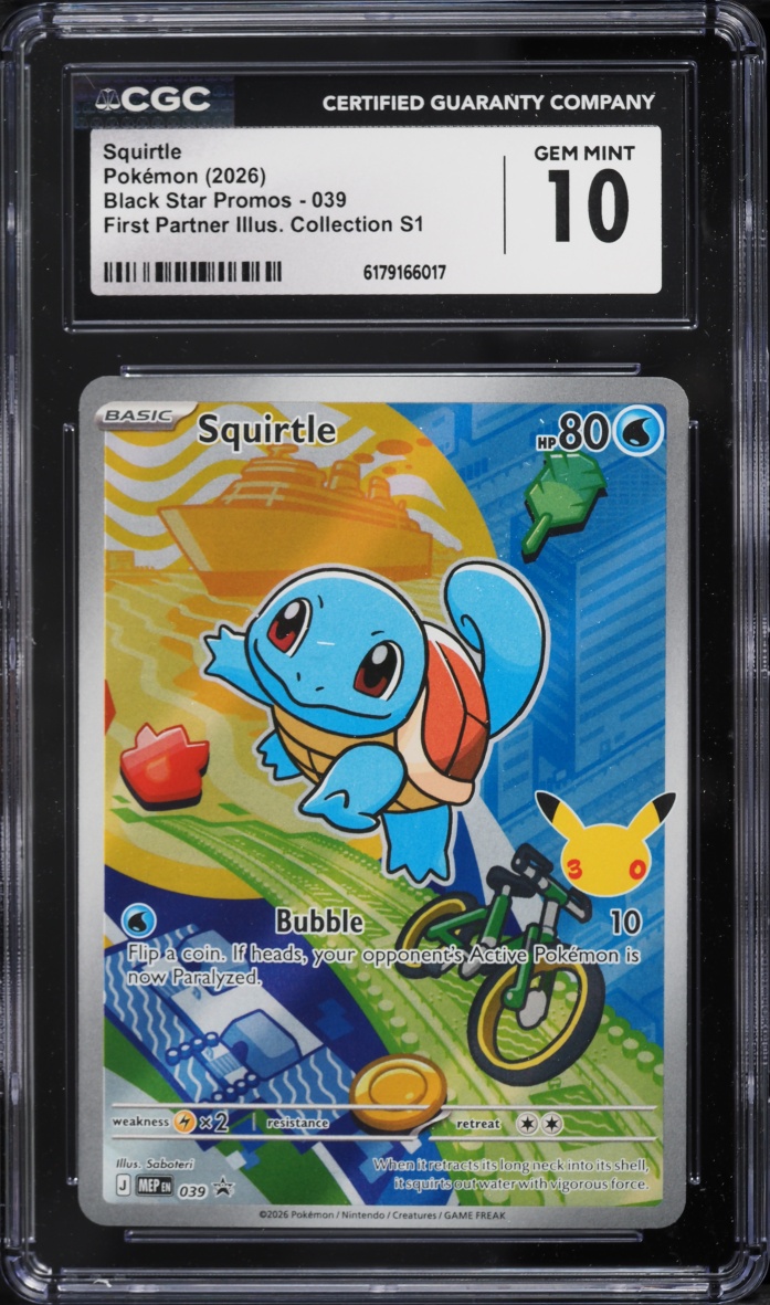 2026 Pokemon Mega Evolution Promo First Partner Full Art Squirtle #39 CGC 10 GEM MINT