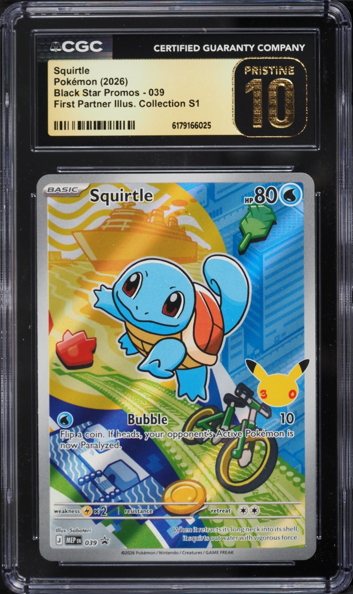 2026 Pokemon Mega Evolution Promo First Partner Full Art Squirtle #39 CGC 10 PRISTINE