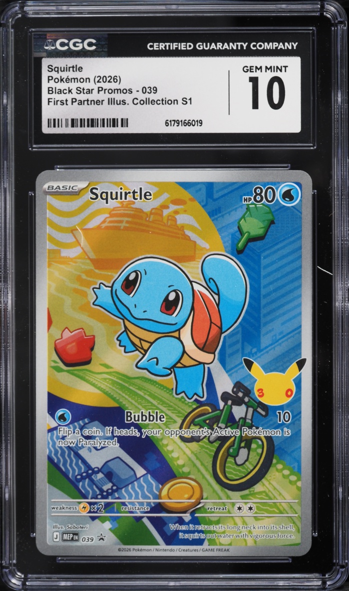 2026 Pokemon Mega Evolution Promo First Partner Full Art Squirtle #39 CGC 10 GEM MINT