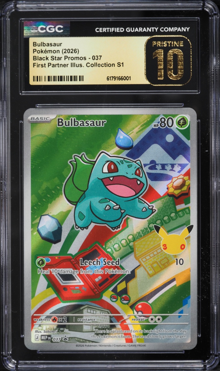 2026 Pokemon Mega Promo First Partner Illustration Full Art Bulbasaur #37 CGC 10 PRISTINE