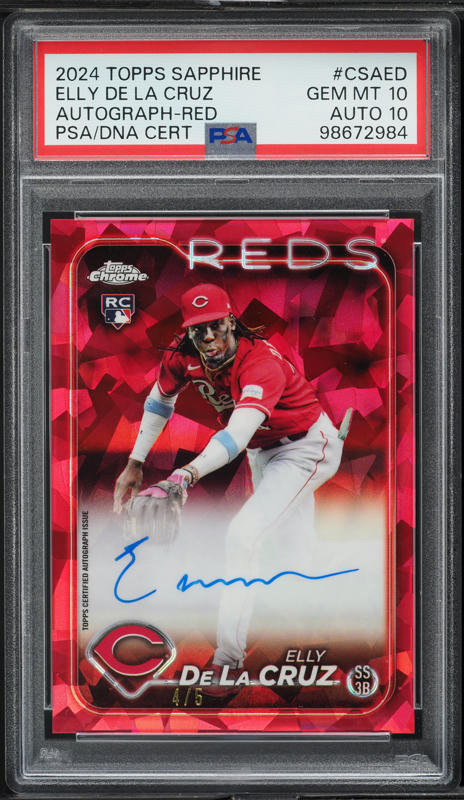 2024 Topps Chrome Orange Refractor Elly De La Cruz PROSPECT AUTO