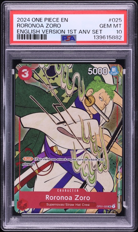 2024 One Piece 1st Anniversary Set SR Roronoa Zoro #OP01-025 PSA 10 GEM MINT