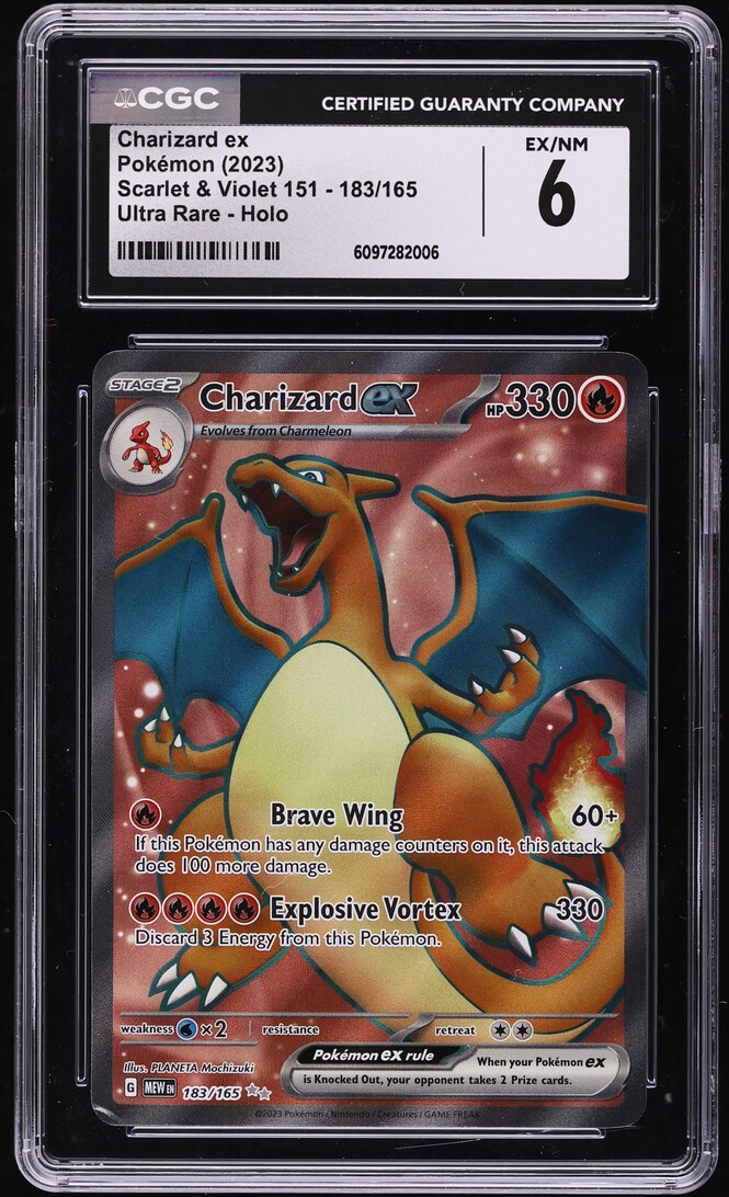 2023 Pokemon Scarlet & Violet 151 Full Art Charizard ex #183 CGC 6 EXMT