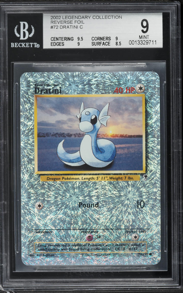 2002 Pokemon Legendary Collection Reverse Holo Dratini #72 BGS 9 MINT
