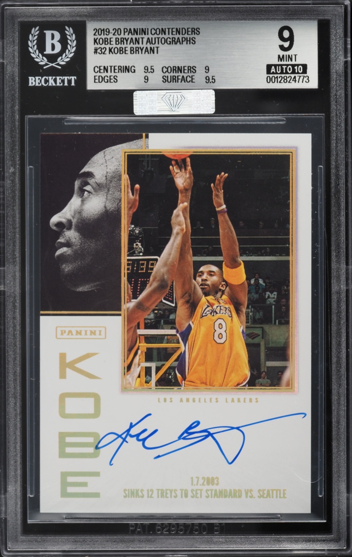 2019 Panini Contenders Kobe Bryant AUTO #32 MBA BGS 9 MINT