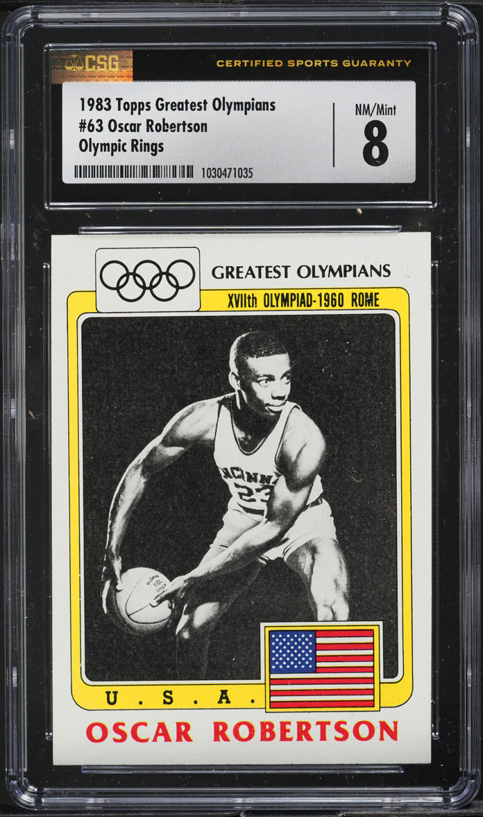 1983 Topps Greatest Olympians Olympic Rings Oscar Robertson #63 CSG 8 NM-MT - Main Image