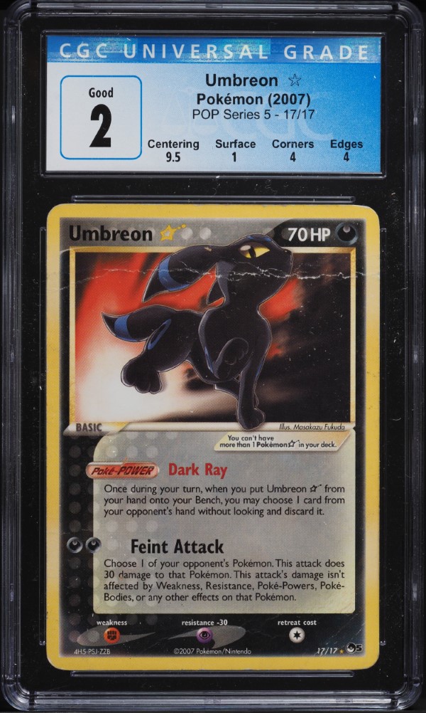 2007 Pokemon Pop Series 5 Umbreon Gold Star #17 CGC 2 GD
