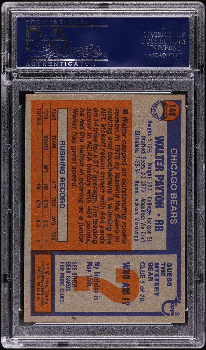 1976 Topps Football Walter Payton ROOKIE #148 PSA 9 MINT