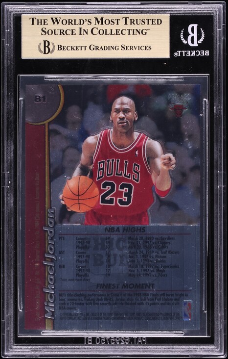 1998 Finest No Protector Michael Jordan #81 BGS 9.5 GEM MINT